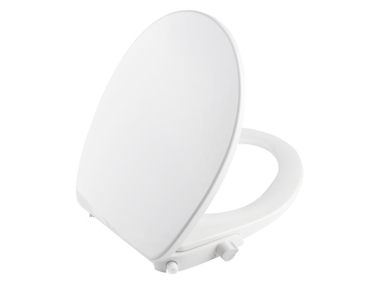 Un siège de toilette blanc avec fonction de bidet intégrée.
