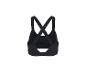 Soutien-gorge de sport noir avec bretelles croisées dans le dos et fermeture à agrafes