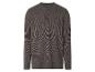 T-shirt Henley à manches longues gris foncé pour homme avec motif rayé subtil.