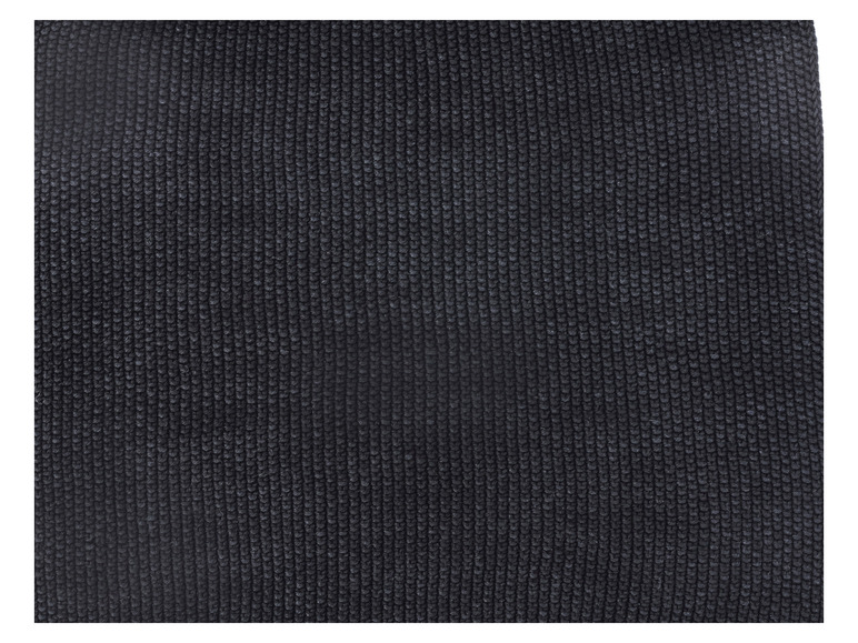Gros plan sur un tissu tissé gris foncé.