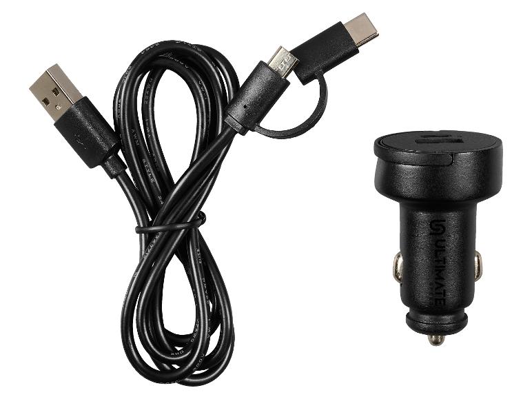 Câble USB avec chargeur voiture Ultimate.