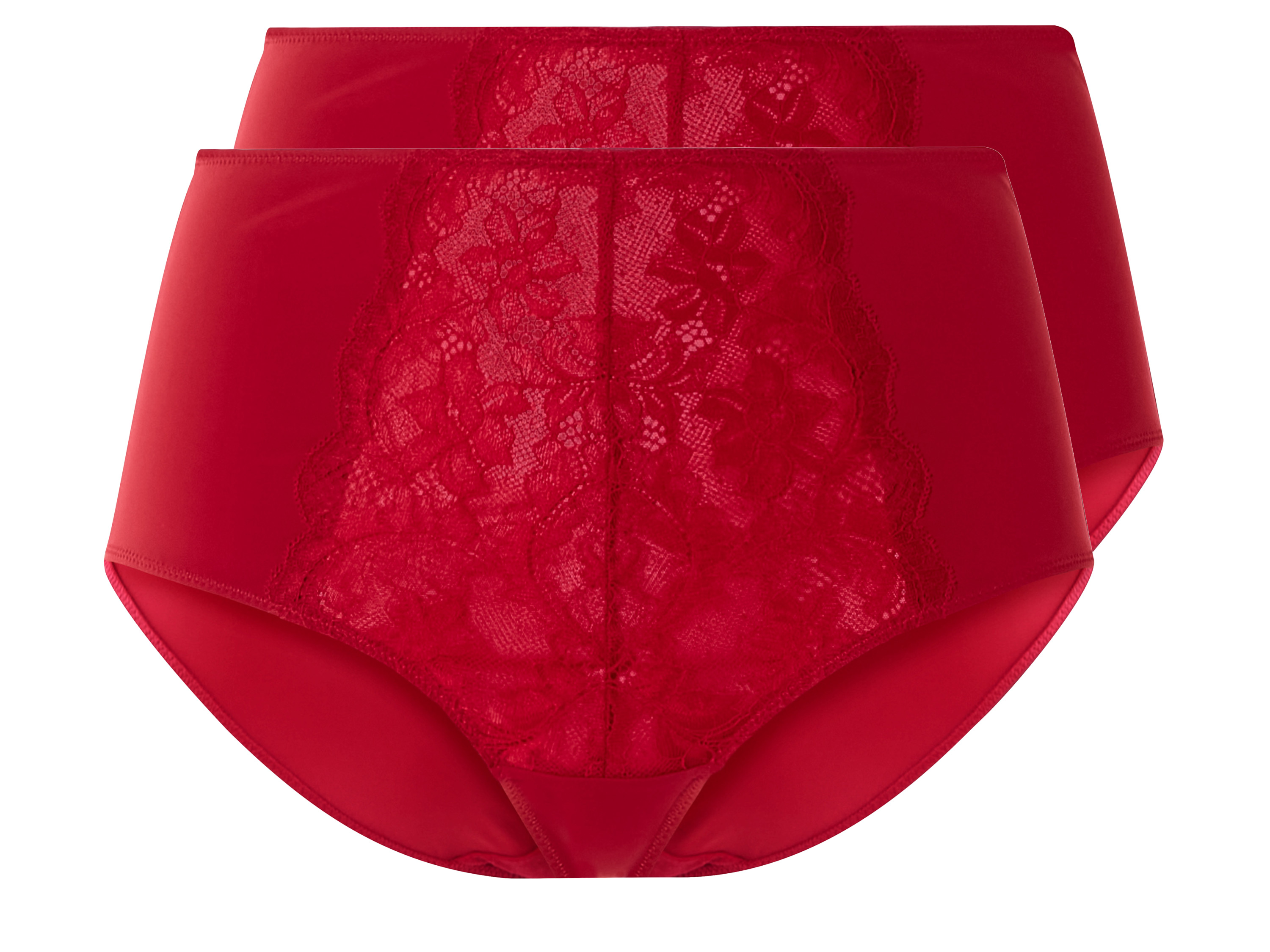 esmara® Lot de 2 culottes femme (XXL (50/52), rouge)