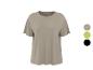 T-shirt uni à manches courtes beige, avec options de couleurs beige, vert lime et noir.