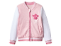 Blouson bomber rose Paw Patrol avec manches blanches.