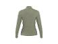 Pull col roulé côtelé vert olive pour femme, vue de dos.