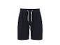 Short de sport bleu marine avec cordon de serrage blanc.