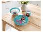 Ensemble de vaisselle pour enfants sur le thème de Gabby's Dollhouse, comprenant un bol, une assiette et une tasse.
