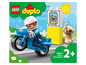 LEGO Duplo moto de police avec personnage et chien.