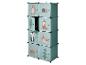 Armoire modulaire pour enfants avec motifs d'animaux et de plantes forestières.