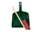 Pelle à poussière verte avec une brosse rouge