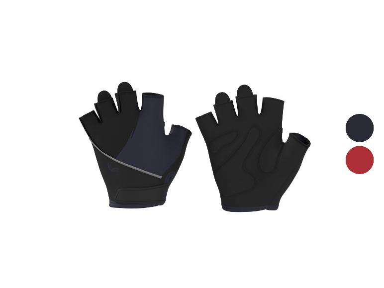 Gants de cyclisme sans doigts noirs et bleus avec détails réfléchissants