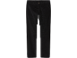 Pantalon en velours côtelé noir avec taille élastique et bouton.