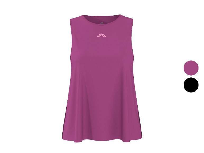 Débardeur femme fuchsia avec logo sur la poitrine, avec options de couleur fuchsia et noir.