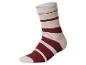 Chaussette rayée rouge et beige