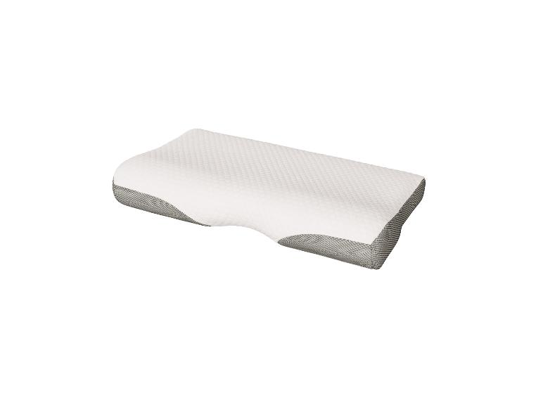 Oreiller en mousse à mémoire de forme blanc et gris ergonomique