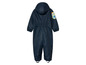Une combinaison imperméable bleu foncé à capuche avec un motif Pat'Patrouille.