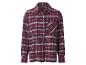 Chemise à carreaux bordeaux à manches longues avec poche poitrine.