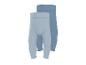 Deux pantalons côtelés pour bébé en bleu clair et bleu foncé