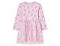 Robe pour fille, rose pâle, motif nœuds, doublure tulle.