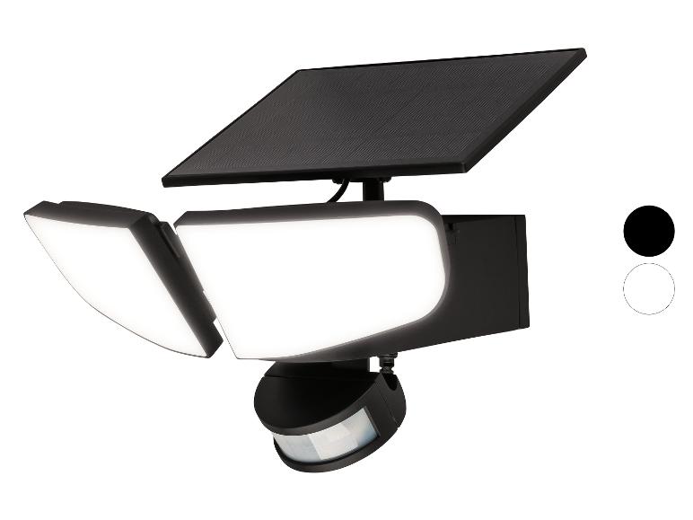 Projecteur solaire LED noir avec détecteur de mouvement et deux lumières ajustables