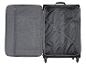 Valise ouverte montrant un intérieur spacieux avec des sangles de maintien.