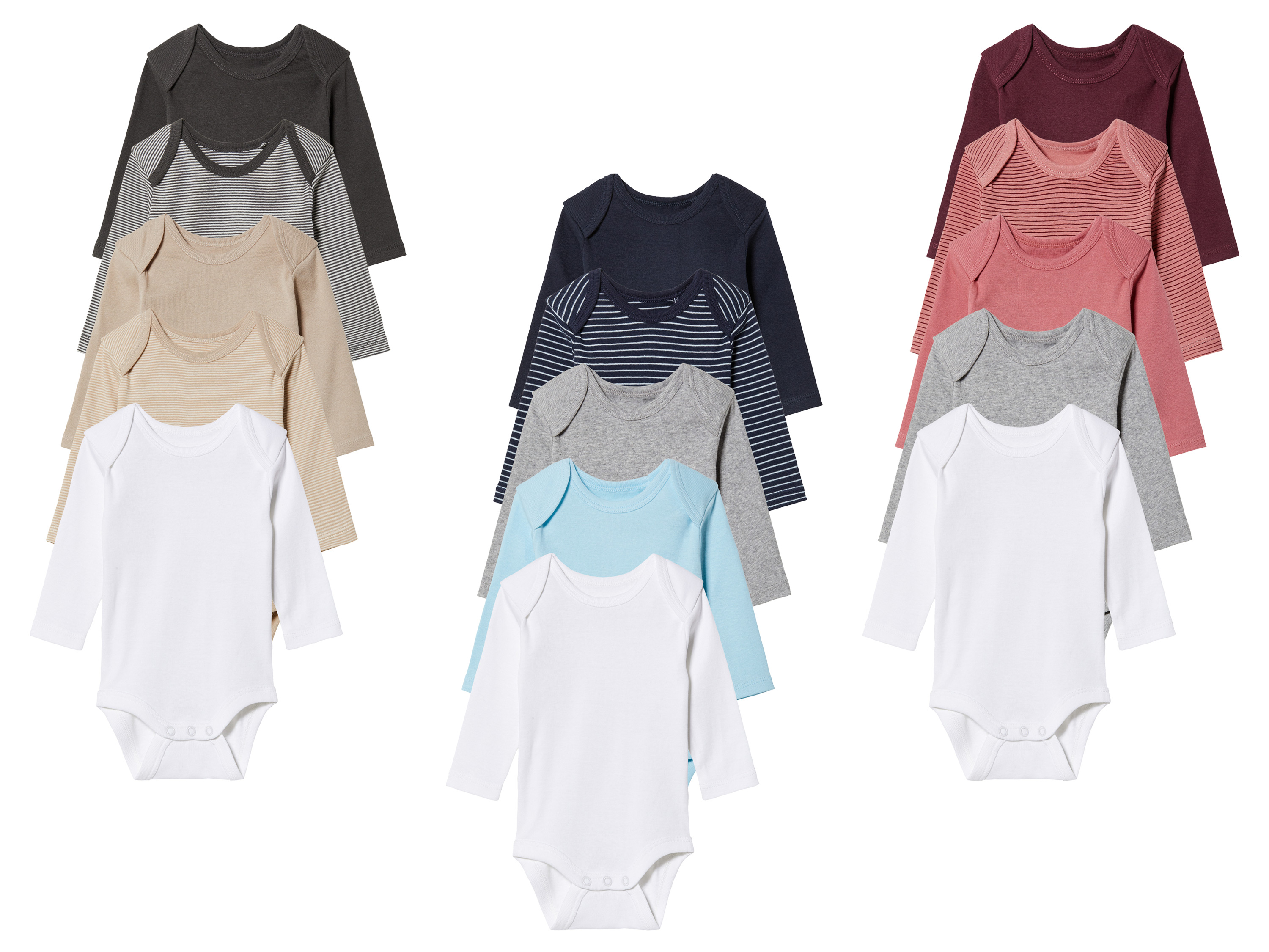 lupilu® Lot de 5 barboteuses bébé