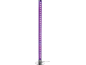 Lampadaire violet pailleté avec base chromée et cordon.