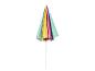 Parasol de plage fermé avec des panneaux colorés en jaune, rose et turquoise