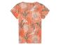 T-shirt à manches courtes, motif tropical, feuilles et plantes.