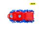 Voiture jouet Spider-Man rouge et bleue, de 28,5 cm de long.