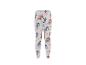Legging blanc pour enfants avec motif chiots et empreintes de pattes roses
