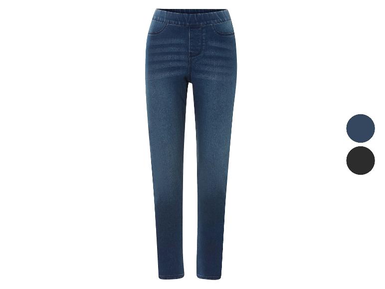 Jeans bleu foncé stretch, disponible en bleu foncé et noir.