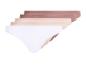 Lot de cinq culottes femme aux tons neutres : blanc, beige clair et marron.
