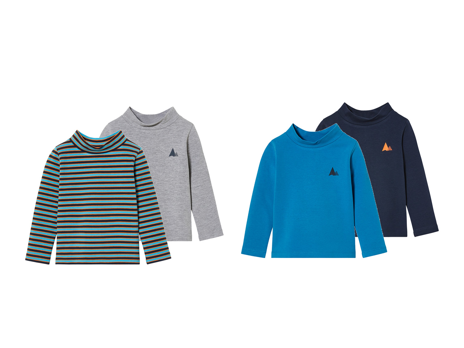 lupilu® Lot de 2 t-shirts thermiques à manches longues garçon