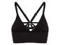Soutien-gorge de sport noir pour femme avec bretelles croisées dans le dos.