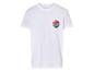T-shirt blanc à motif palmier rétro.
