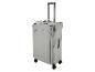 Valise trolley grise avec poignée extensible et quatre roues