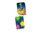 Deux cartes de jeu pour enfants, l'une avec des monstres et le chiffre 1, l'autre avec des éclaboussures de peinture.