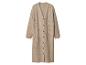Long cardigan beige tricoté avec boutons