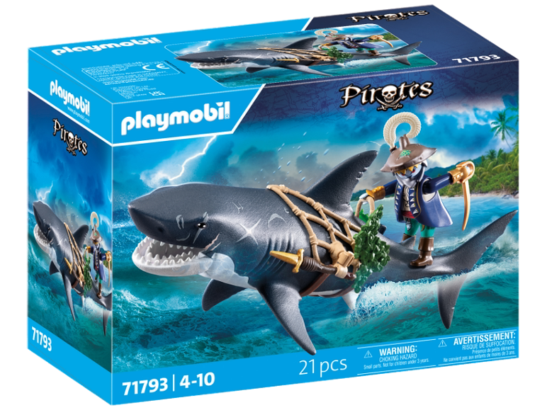 Jouet de pirate avec requin dans une boîte de 21 pièces