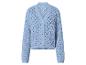 Cardigan tricoté bleu clair avec motif ajouré et boutons