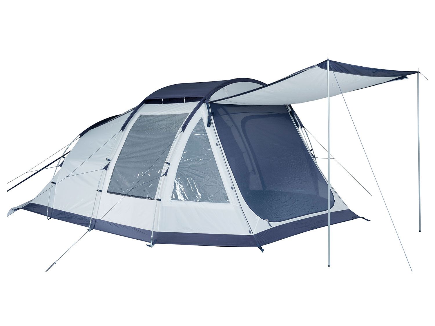 TAMBU Tente tunnel familiale pour 5 personnes, gris/bleu PORIBAR