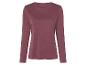 Chemise bordeaux pour femme, manches longues, col en V.