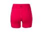 Short de cyclisme rouge pour femme, taille haute, avec logo noir.