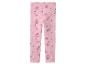 Legging rose pour enfant avec imprimé de chats et d'étoiles.