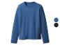 Un sweat-shirt bleu à manches longues, avec des options de couleur bleue et noire.