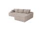 Canapé d'angle modulaire en velours côtelé beige avec coussins