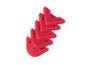 Une pile de cinq protections d'angle roses pour meubles.