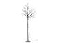 Arbre décoratif LED avec branches noires et base, alimenté par câble.