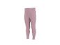 Legging femme rose clair avec taille élastique et ourlets ondulés.